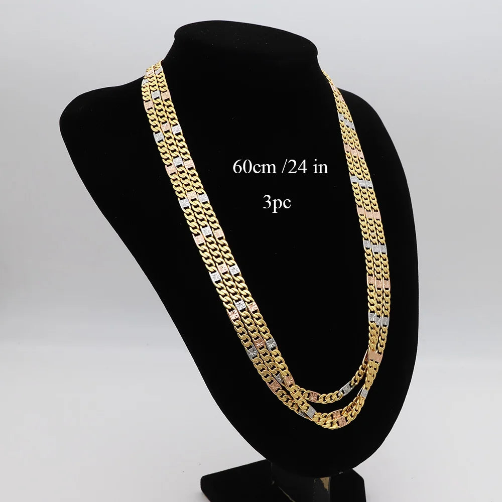 60cm 5.3mm Minimalist Necklace Fashion 18k Gold Plated Jewelry for Men And Women Suitable for Daily Wear