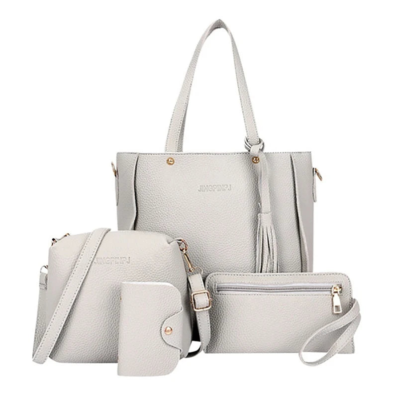 4Pcs/set Crossbody Bags Women Bag Set Pattern Leather Shoulder Bags Purse Ladies PU Crossbody Bag Bolsa Feminina 25*26*8cm
