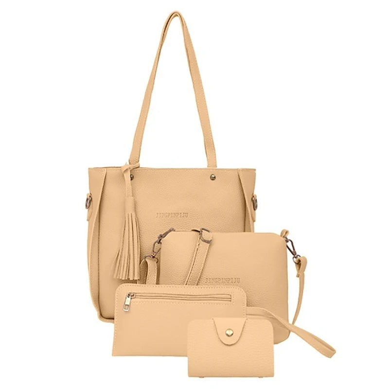 4Pcs/set Crossbody Bags Women Bag Set Pattern Leather Shoulder Bags Purse Ladies PU Crossbody Bag Bolsa Feminina 25*26*8cm