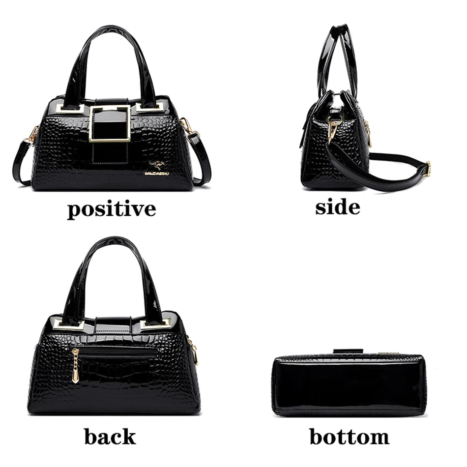 Luxury Designer Handbag Brand Crossbody Bags For Women 2026 New Crocodile Pattern Leather Shoulder Bags Casual Tote Bag Bolsos
