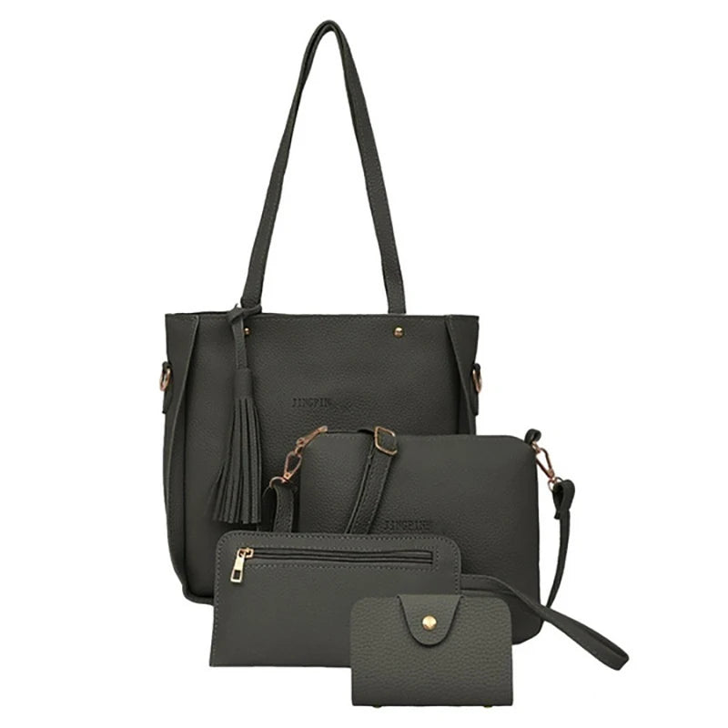 4Pcs/set Crossbody Bags Women Bag Set Pattern Leather Shoulder Bags Purse Ladies PU Crossbody Bag Bolsa Feminina 25*26*8cm