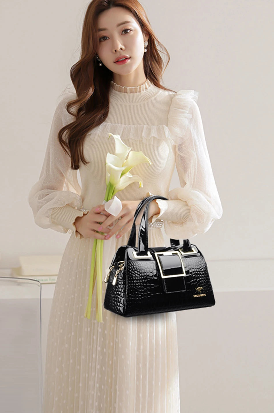 Luxury Designer Handbag Brand Crossbody Bags For Women 2026 New Crocodile Pattern Leather Shoulder Bags Casual Tote Bag Bolsos