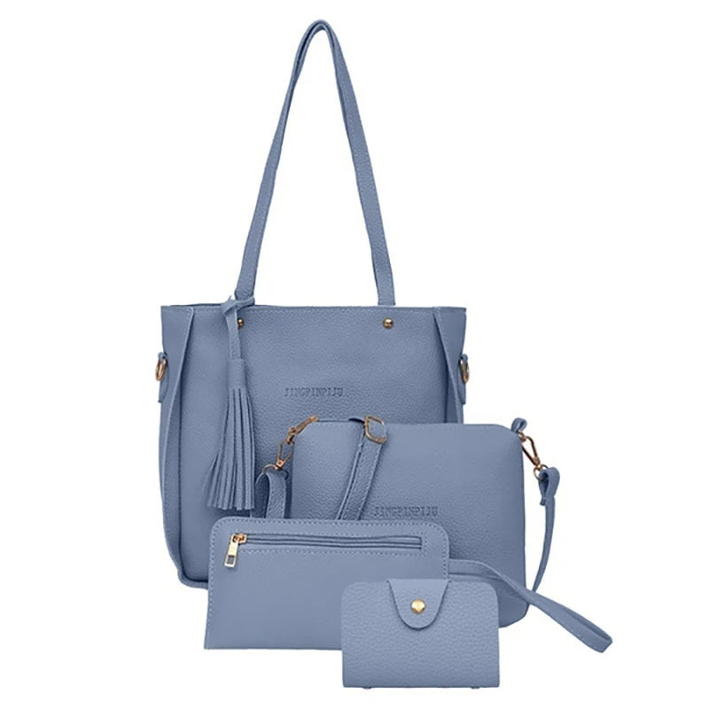 4Pcs/set Crossbody Bags Women Bag Set Pattern Leather Shoulder Bags Purse Ladies PU Crossbody Bag Bolsa Feminina 25*26*8cm