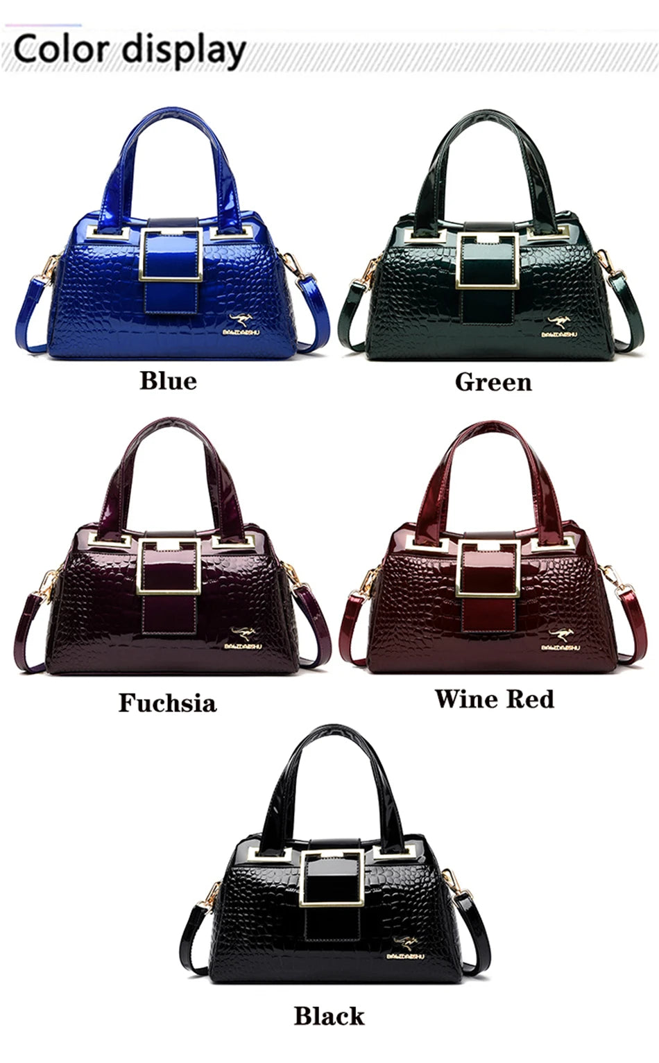 Luxury Designer Handbag Brand Crossbody Bags For Women 2026 New Crocodile Pattern Leather Shoulder Bags Casual Tote Bag Bolsos