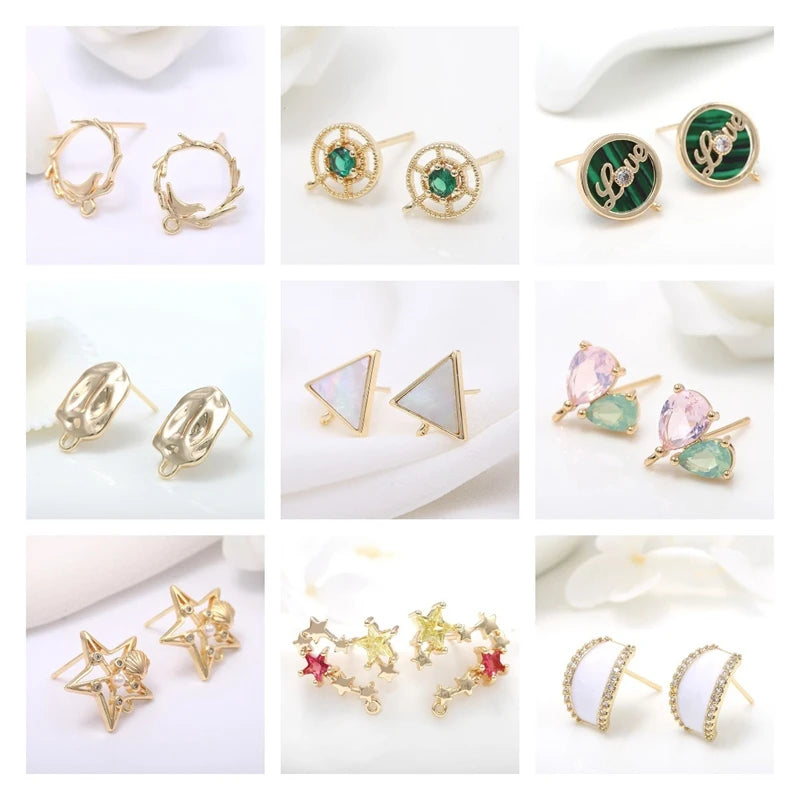 Multi Style Elegant Hoop Earrings For Women Fashion 18K Gold Plated Brass Drop Earrings Wedding Engagement Jewelry Party Gift