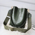 Crocodile Crossbody Bag For Women Bucket Shoulder Bag Large Capacity Brand Designer Women Handbag PU Leather Female Bolsos Mujer