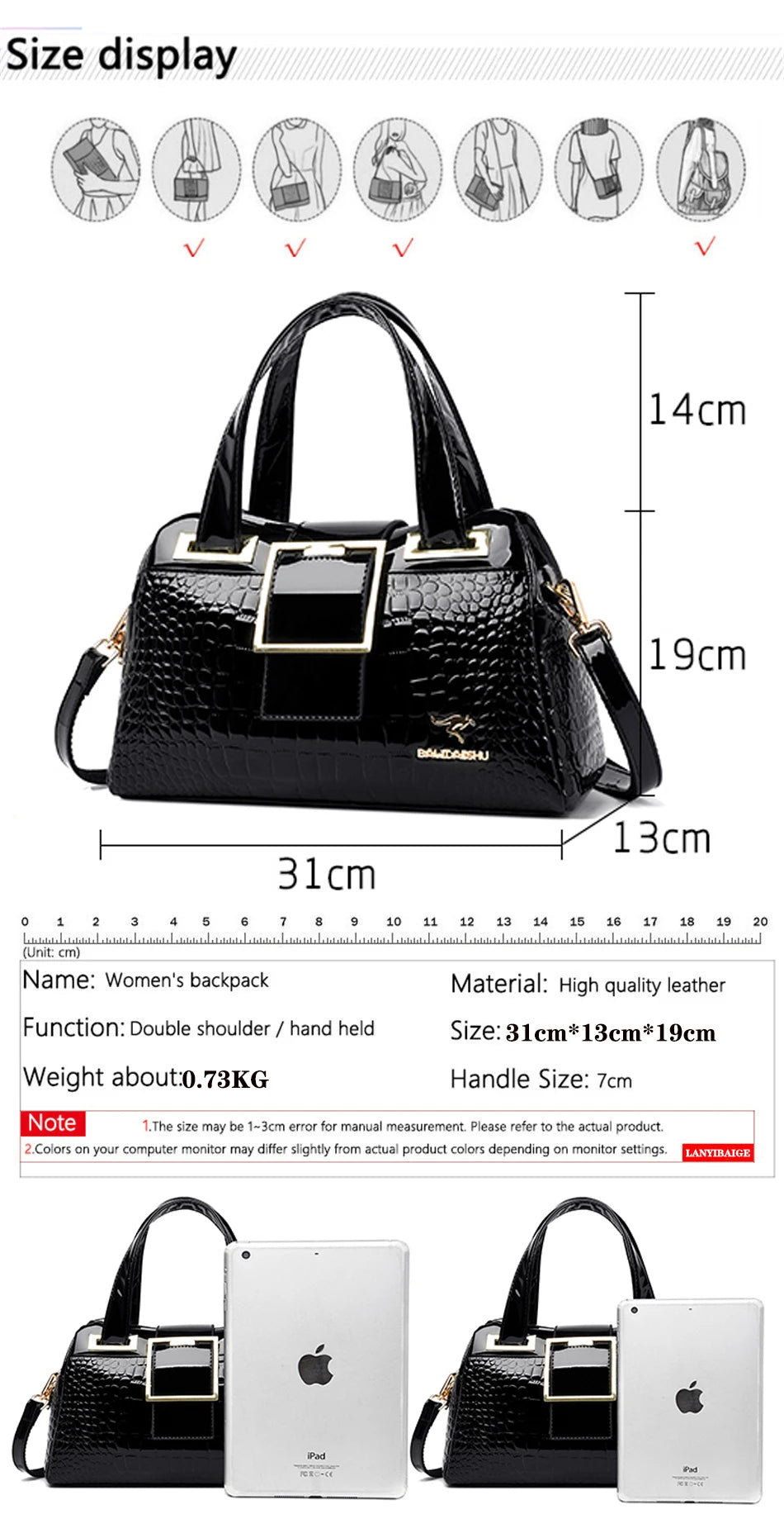 Luxury Designer Handbag Brand Crossbody Bags For Women 2026 New Crocodile Pattern Leather Shoulder Bags Casual Tote Bag Bolsos