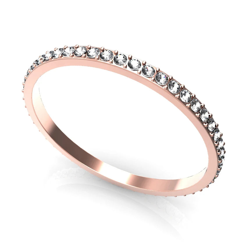 Cremo Stackable Rings Full Zircon Interchangeable Copper Inner Filled Ring Couple Combination Anllios Mujer