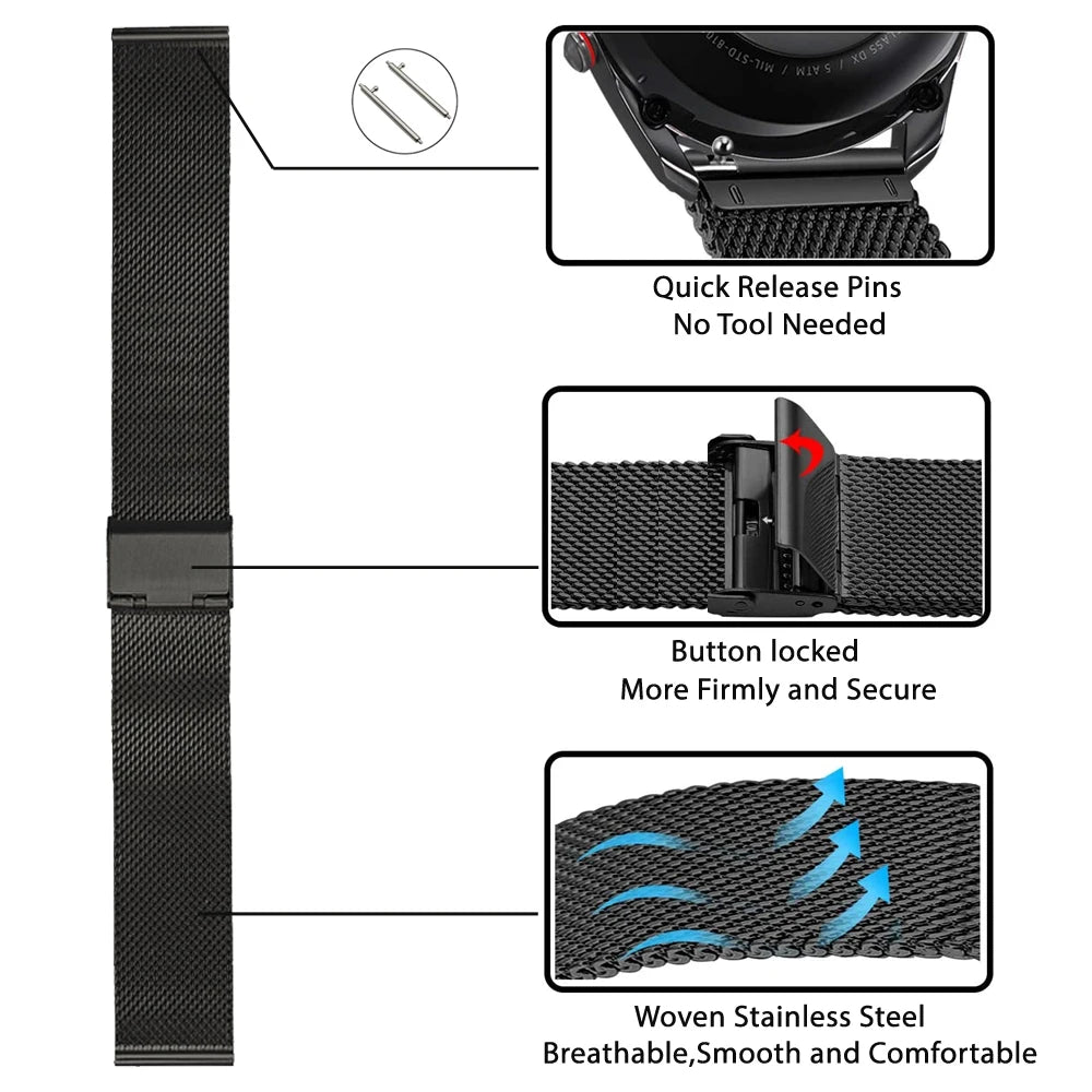 Bracelet for Amazfit GTR Mini Smart Watch Strap for Amazfit Bip 3 Pro Metal Band Correa Reloj Amazfit GTS 4 3 2 Mini Watchband