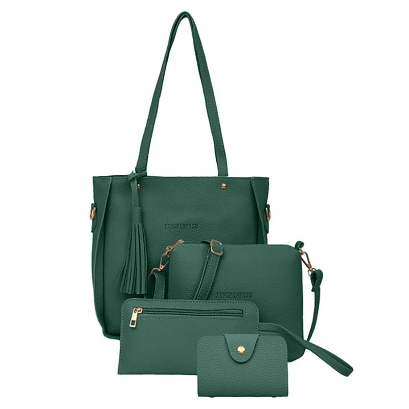 4Pcs/set Crossbody Bags Women Bag Set Pattern Leather Shoulder Bags Purse Ladies PU Crossbody Bag Bolsa Feminina 25*26*8cm