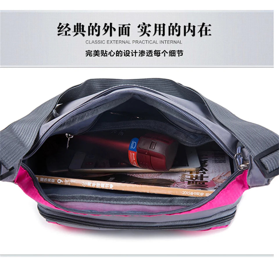 Fashion Women Crossbody Bag Shoulder Bag Casual Nylon Messenger Bag Multilayer Female Bolsos Sac A Main Shopping Travel Handbag