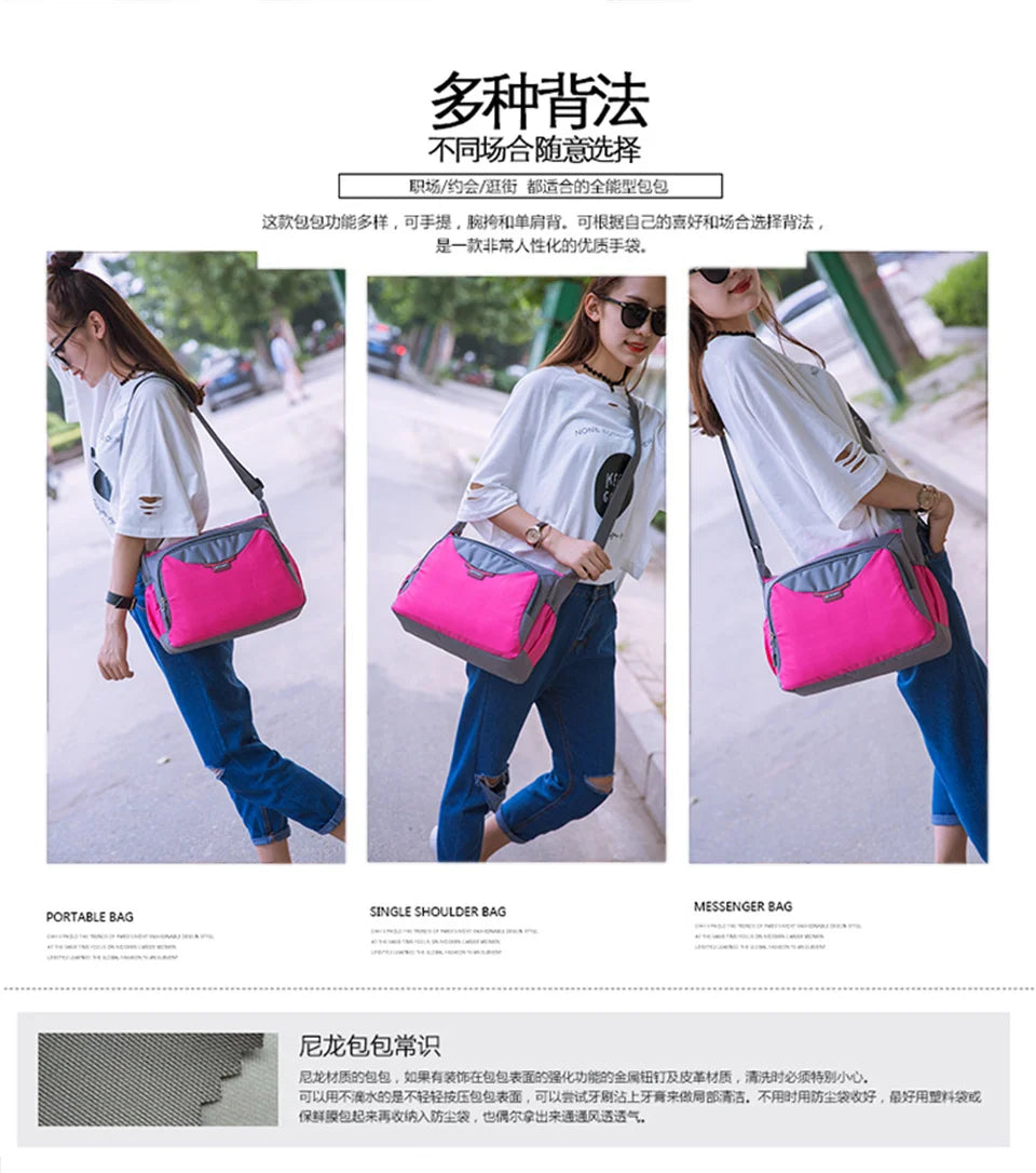 Fashion Women Crossbody Bag Shoulder Bag Casual Nylon Messenger Bag Multilayer Female Bolsos Sac A Main Shopping Travel Handbag