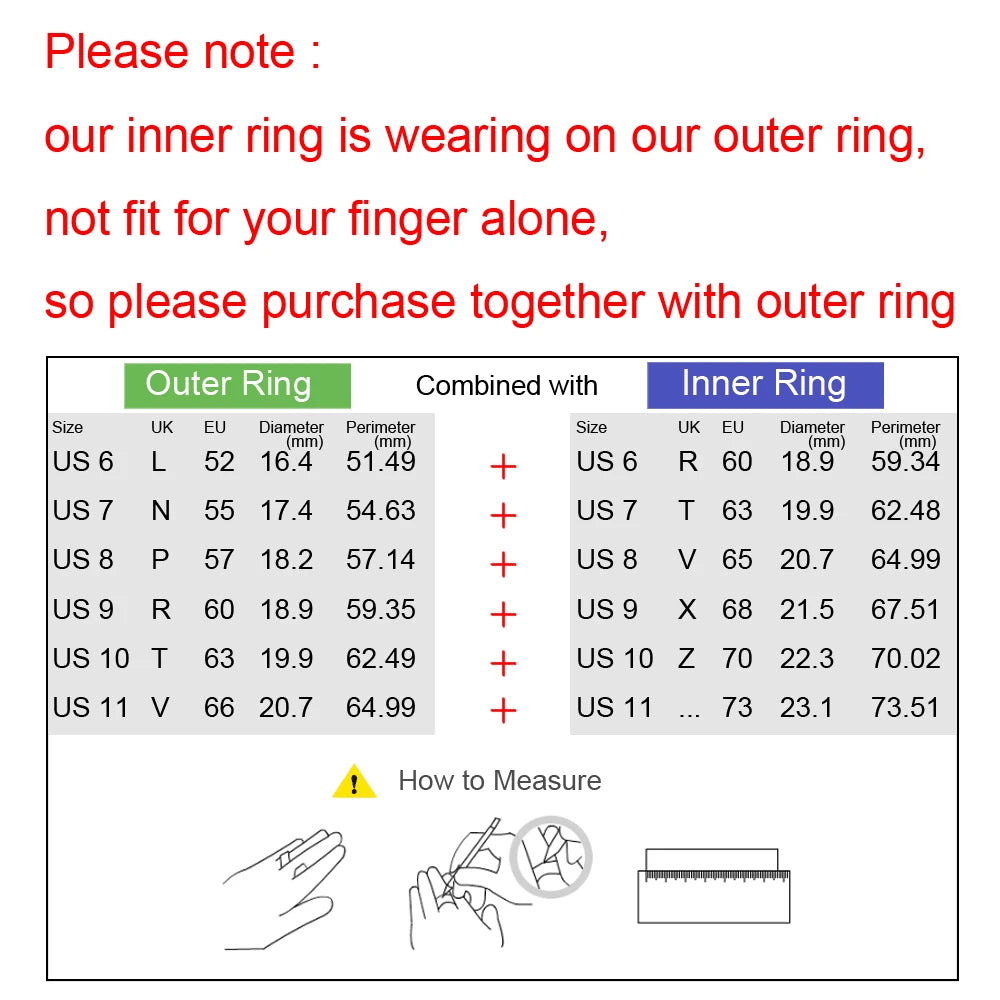 Cremo Stackable Rings Full Zircon Interchangeable Copper Inner Filled Ring Couple Combination Anllios Mujer