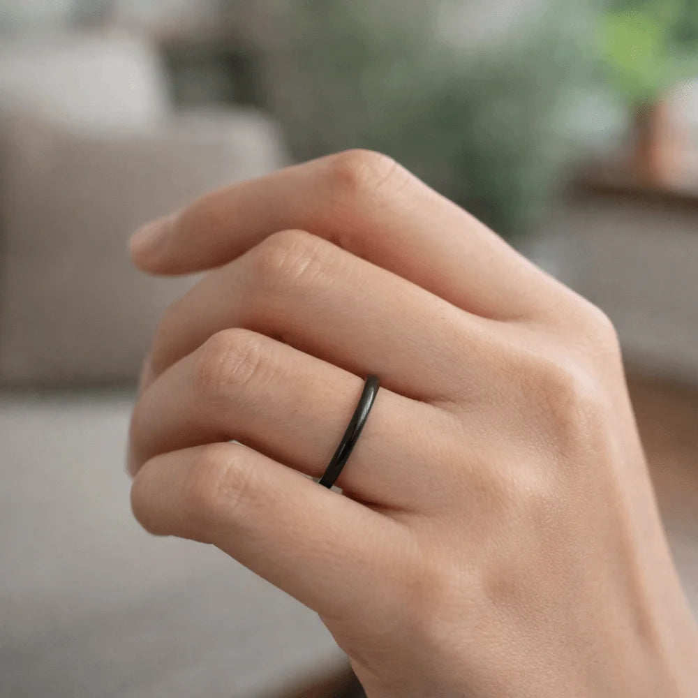 Durable Stackable Plain Band Rings 2MM Twist Design Thin Rings Minimalist Style Smooth Titanium Steel Rings Party Jewelry