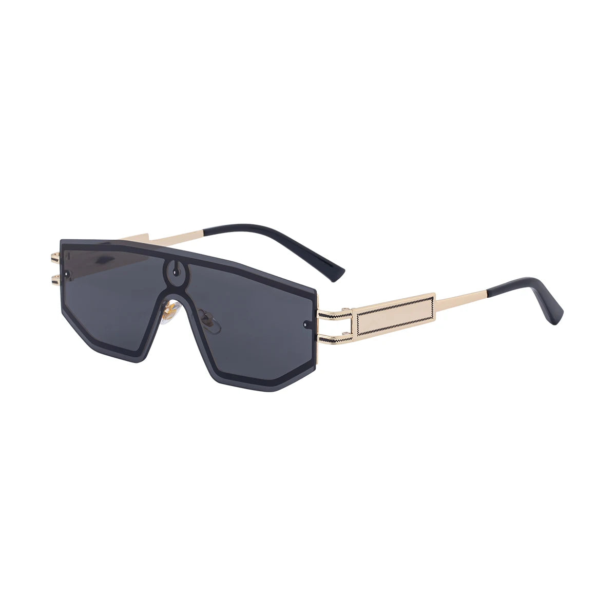 Premium Luxury Design One-piece Punk Sunglasses Men Women 2026 Fashion Metal Anti-reflective Outdoor Sun Shades Gafas UV400