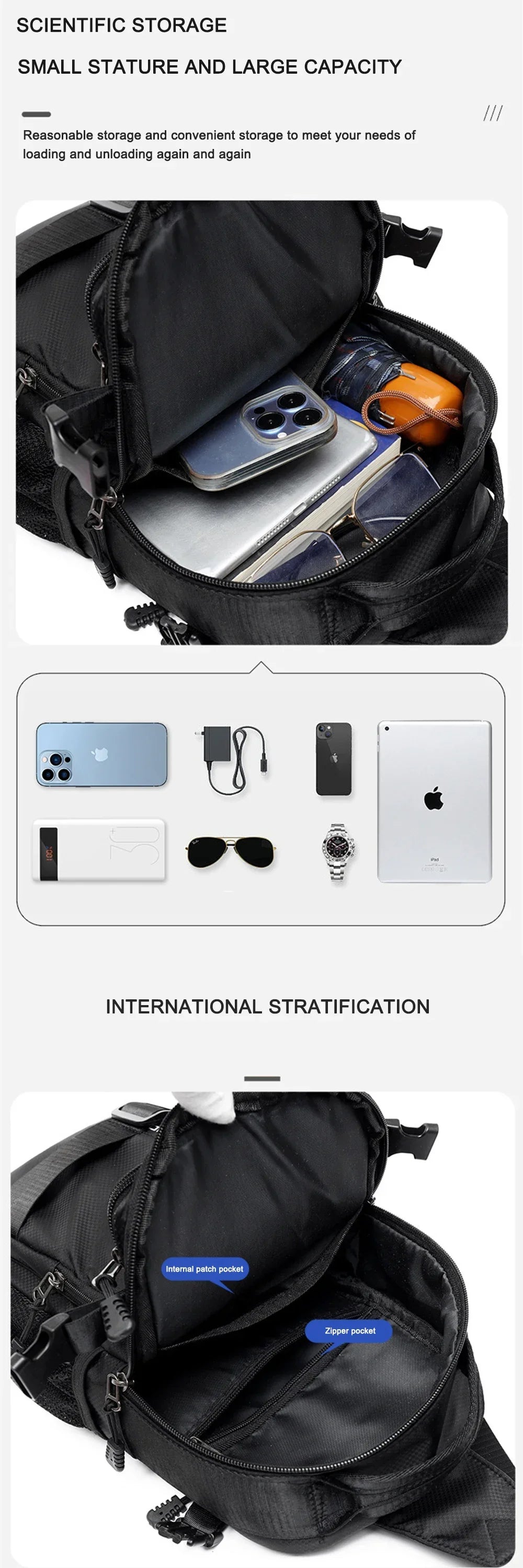 Neutral Crossbody Bags for Men and Women Are Suitable for Travel Use, Including Shoulder Bags and Travel Bags men's chest bag