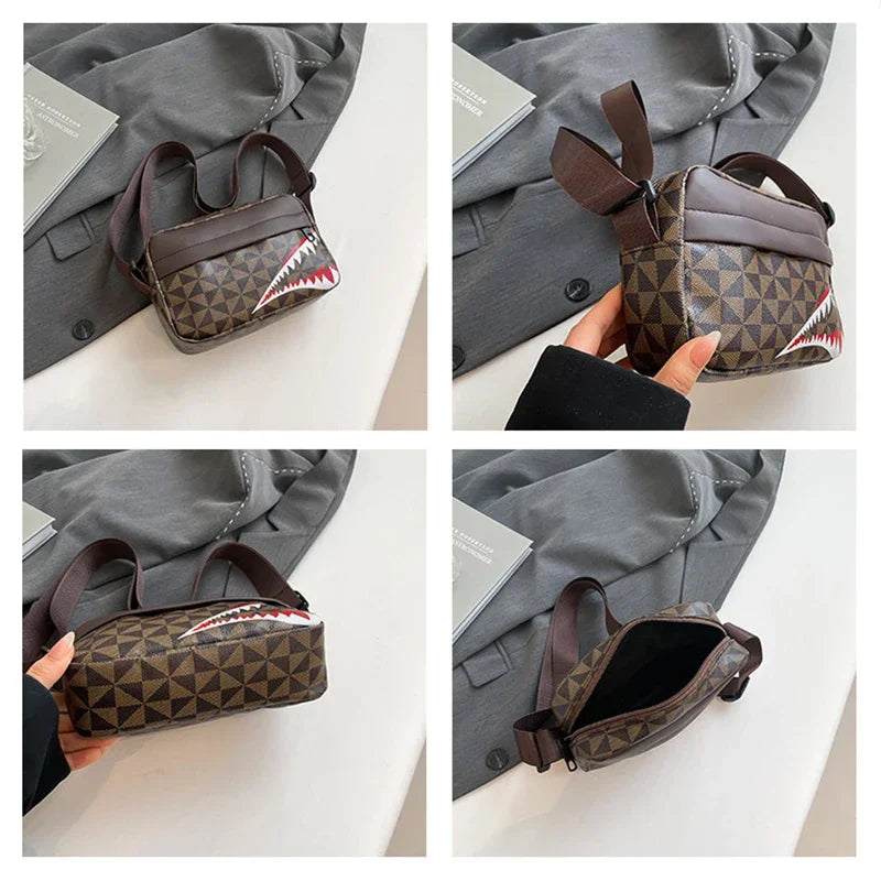 Creative Shark Mouth Crossbody Bag Simple Coin Purse Mobile Phone Bag Casual Fashion Crossbody Large Capacity Small Square Bag