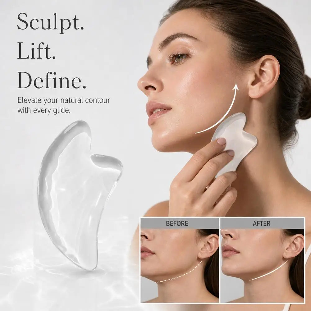 Transparent Gua Sha Facial Tool Guasha Massage Board SPA Eye Massager Scrapers Tools for Face Lifting, Wrinkle Relief