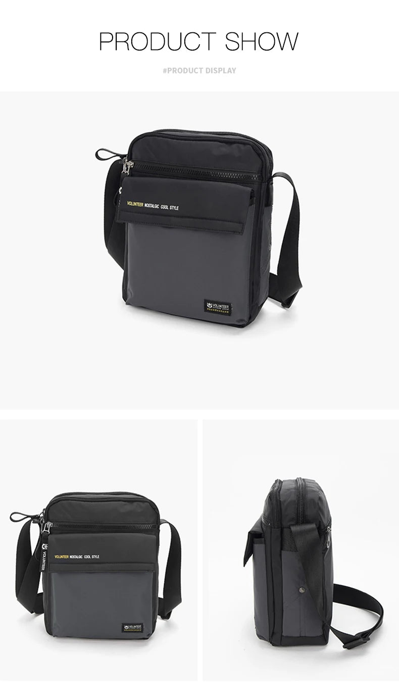 VOLUNTEER Crossbody Bags for Men 2023 New Fashionable Commuter Waterproof Light Weight High Quality Casual Shoulder Bag 1801-06