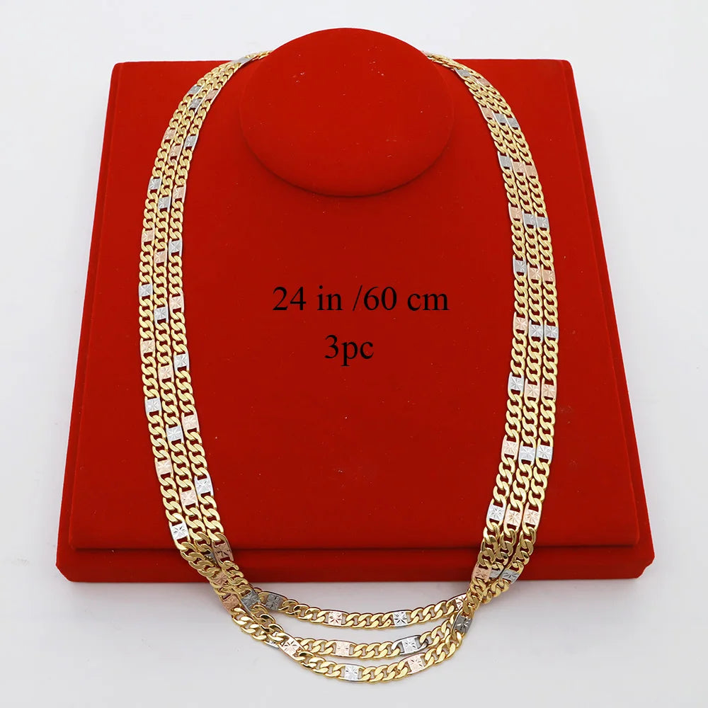 60cm 5.3mm Minimalist Necklace Fashion 18k Gold Plated Jewelry for Men And Women Suitable for Daily Wear