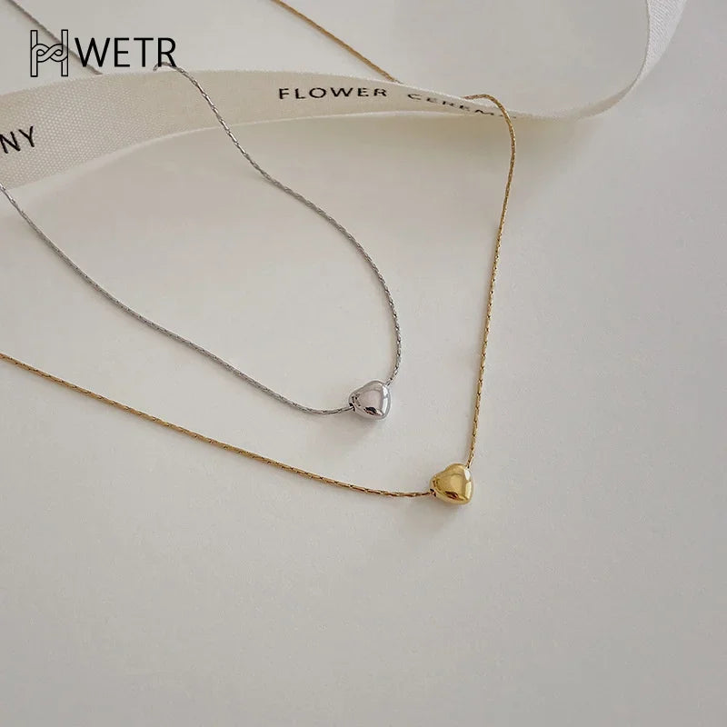 Minimalist Clavicle Necklaces For Women Tiny Heart LOVE Necklaces Dainty Fashion Jewelry
