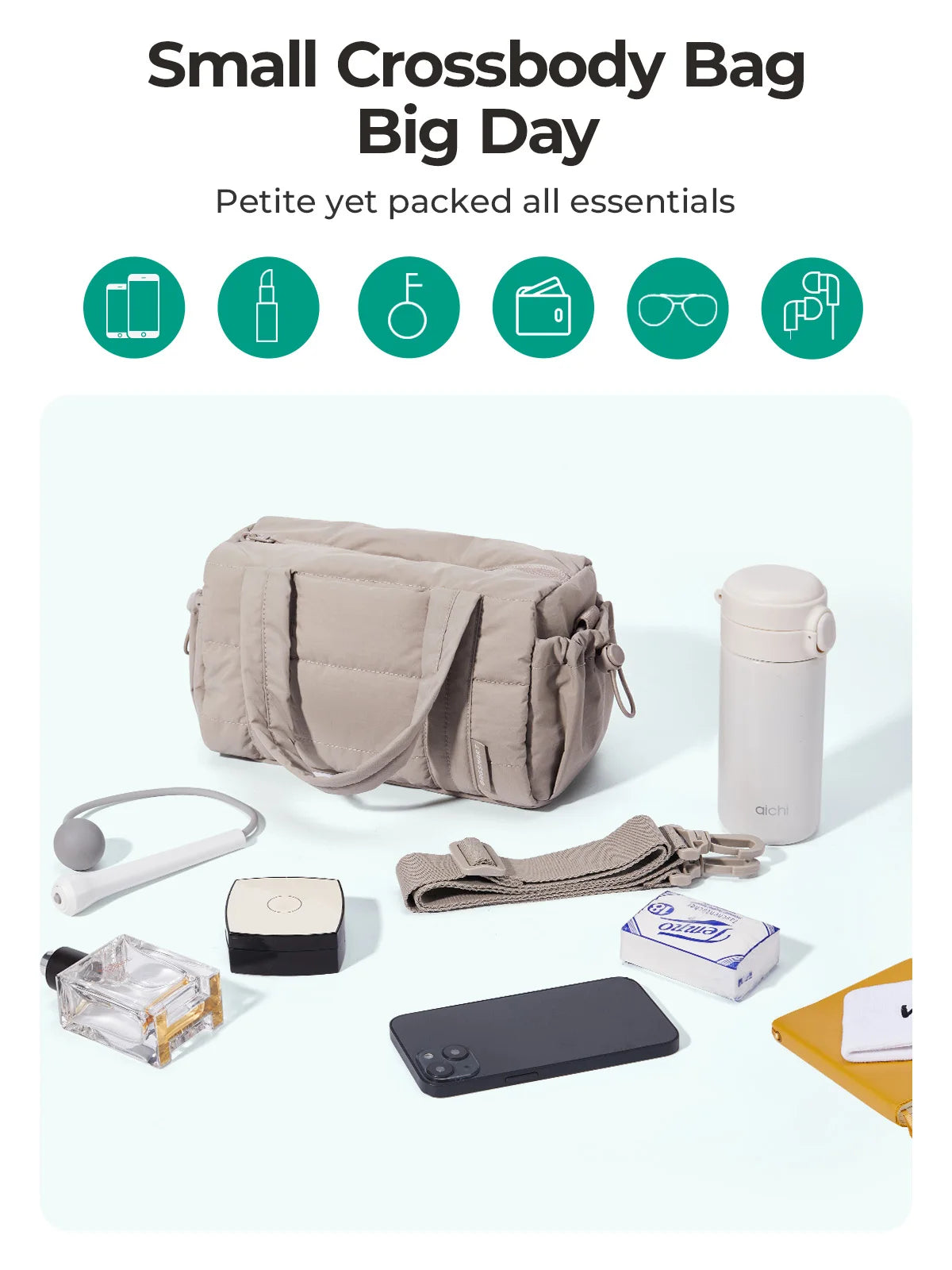 BAGSMART Casual Shoulder Bags Small Crossbody Bag for Women Portable Sport Travel Bag Multifunctional Lady Handbag