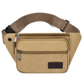Men's Canvas Crossbody Bags Multifunctional Multi-Pockets Storage Bag Chest Shoulder Bag Large Capacity Waist Bag Chest Pack