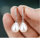 CAOSHI Simple Elegant Hoop Earrings with Simulated Pearl Female Graceful Jewelry for Engagement Daily Party Accessories Gift