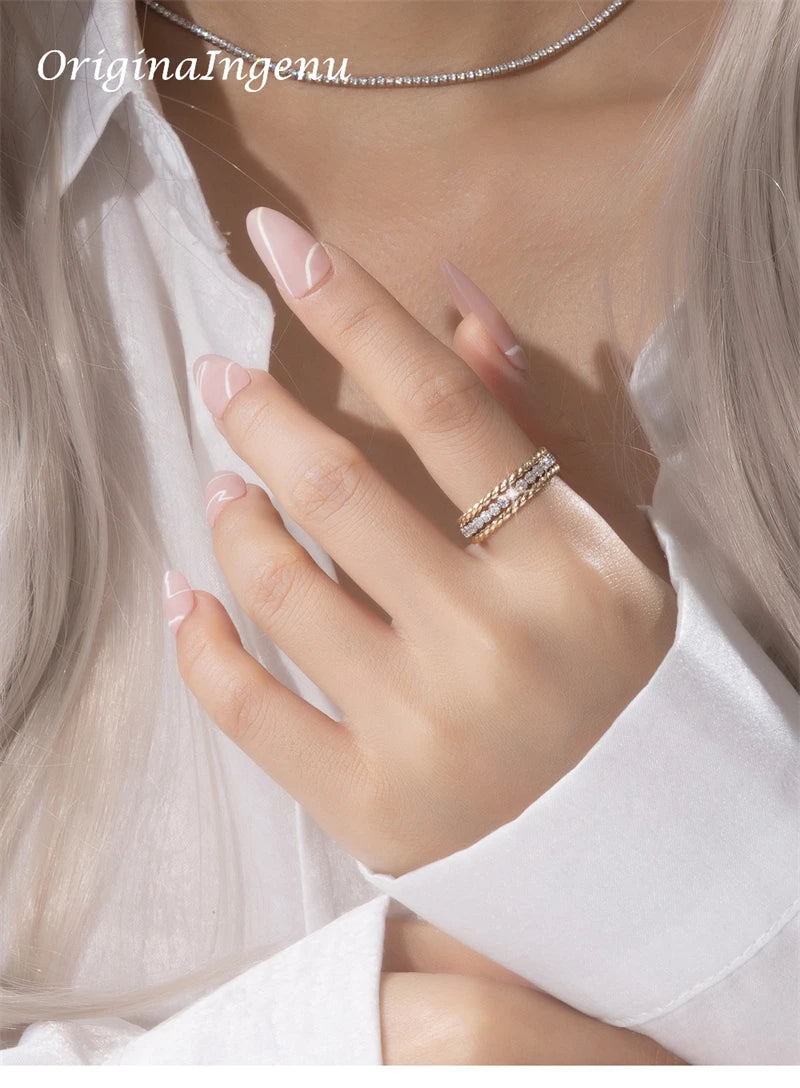 Set of 3 Gold Filled Stacking Ring Handmade Zircon Tarnish Resistant Jewelry Dainty Jewelry Boho Minimalism Ring for Women
