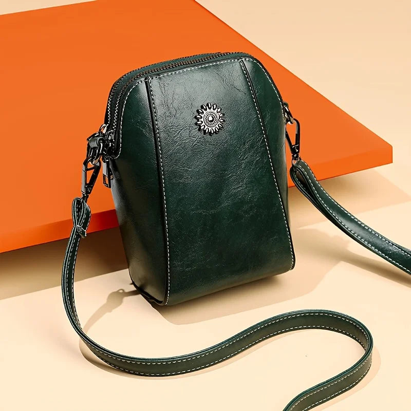 Chic Leather Crossbody Phone Bag, Compact & Stylish for Daily Use Adjustable Strap Perfect for Women Fashion Everyday Essential