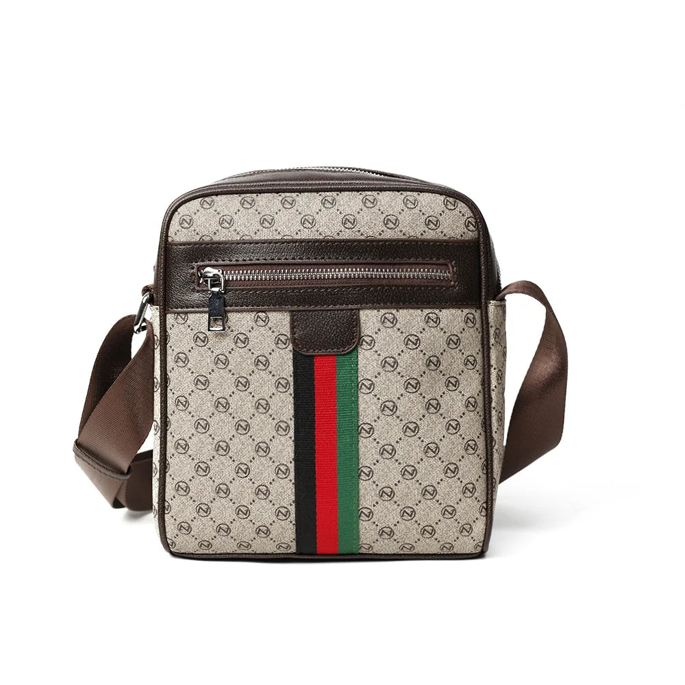Square Crossbody Bag Men Luxury Design Men's Crossbody Bags Fashion Plaid Letter Printed Shoulder Bag Male Sling Messenger Bag
