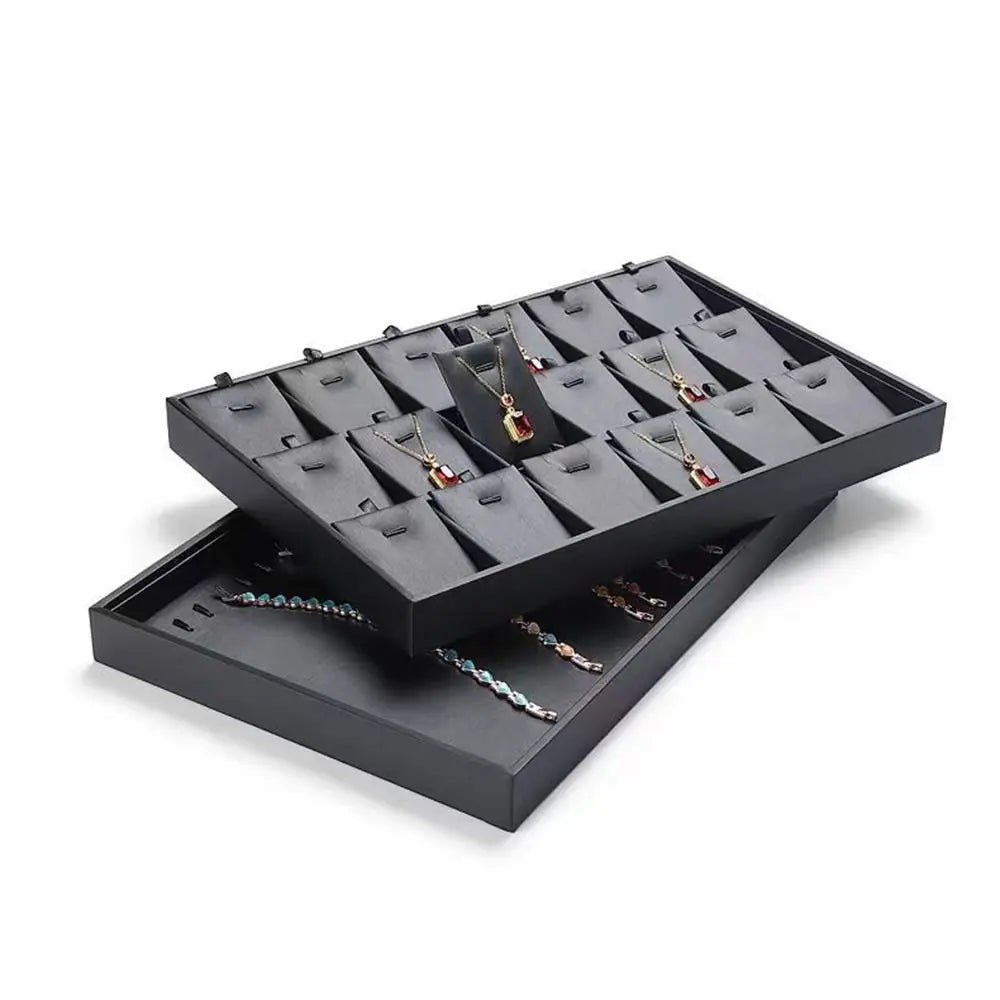 Stackable Jewelry Display Tray Multi Compartments Flat Bottom Bracelets Storage Organizer Wear-resistant Waterproof