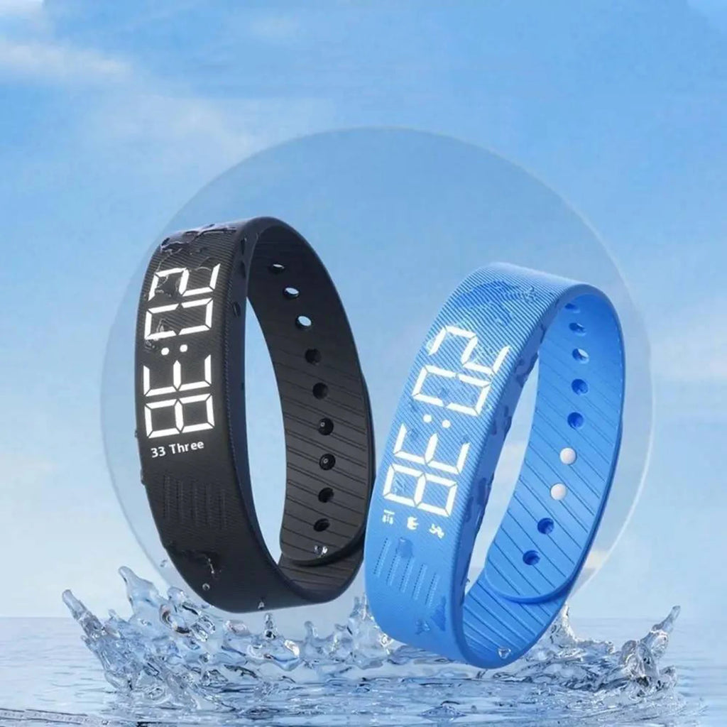  Smart Bracelet Vibrating Alarm Wristband W/Step Counter Pedometer Silent Vibration Alarm Watch Unique for Deepsleepers Elderly