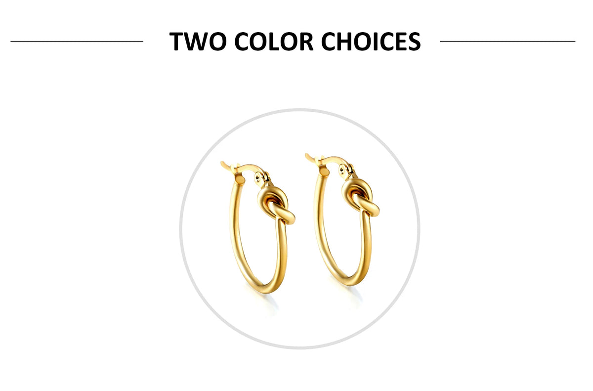 LUXUSTEEL Fashionable Drop Earring for Women Stainless Steel Golden Elegant Hoop Earrings Geometric Jewelry Party Gifts
