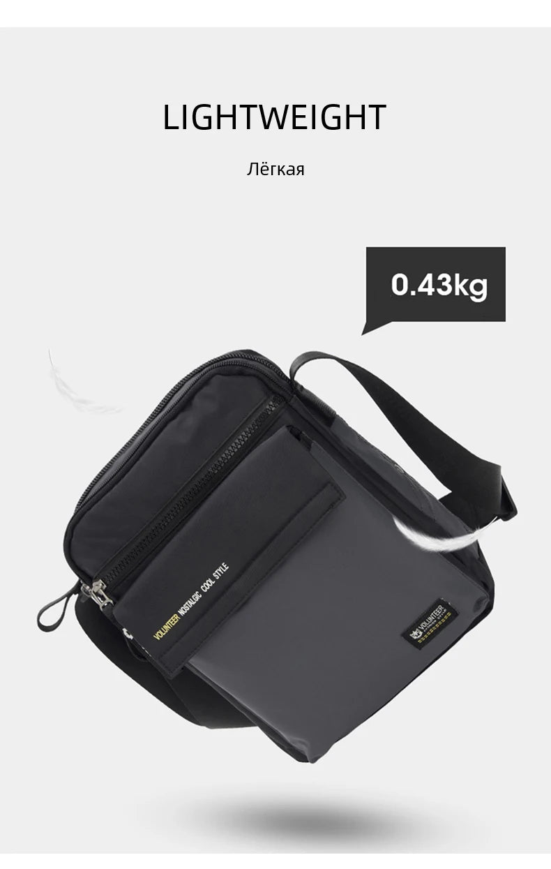 VOLUNTEER Crossbody Bags for Men 2023 New Fashionable Commuter Waterproof Light Weight High Quality Casual Shoulder Bag 1801-06