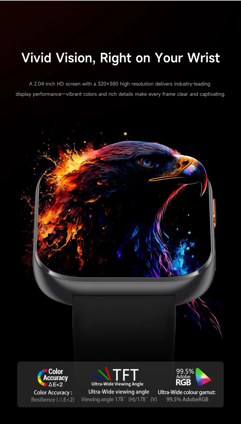 2026 new outdoor sports smartwatch,2.04 high-definition large screen,1000mAh large battery, ultra long battery life,holiday gift