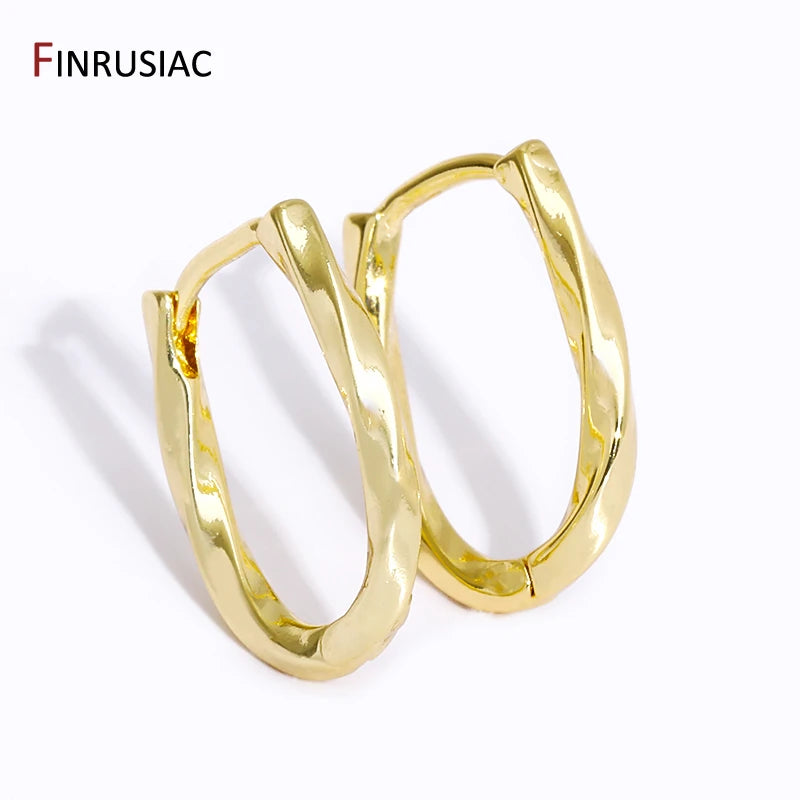 Multi Style Elegant Hoop Earrings For Women Fashion 18K Gold Plated Brass Drop Earrings Wedding Engagement Jewelry Party Gift