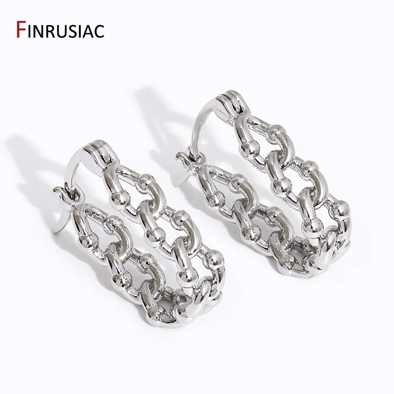 Multi Style Elegant Hoop Earrings For Women Fashion 18K Gold Plated Brass Drop Earrings Wedding Engagement Jewelry Party Gift