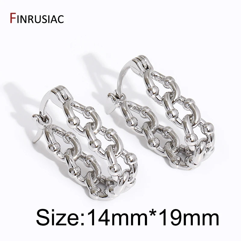 Multi Style Elegant Hoop Earrings For Women Fashion 18K Gold Plated Brass Drop Earrings Wedding Engagement Jewelry Party Gift