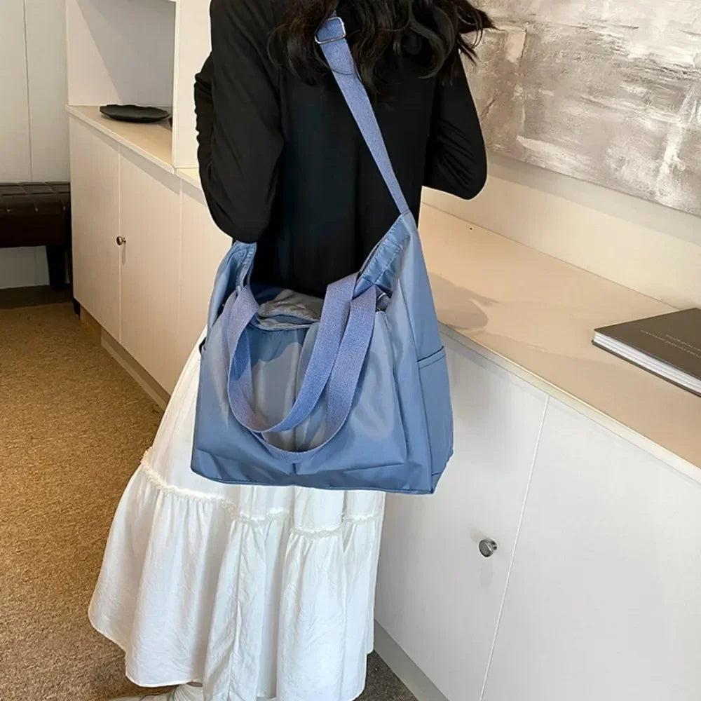 Summer Casual Women's Crossbody Bag Artistic Solid Color Student Shoulder Bag Large Capacity Simple Bag