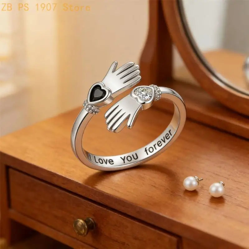 Charm Stackable Statement Rings With Hand Holding Detailing 55KA