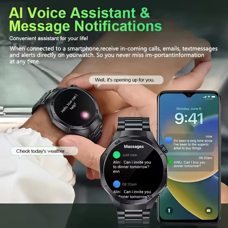 Business Smart Watch for Men HD Display Bluetooth Calling Fitness Tracker Heart Rate Sleep Monitor Stylish Wrist Watch 2026 ht22