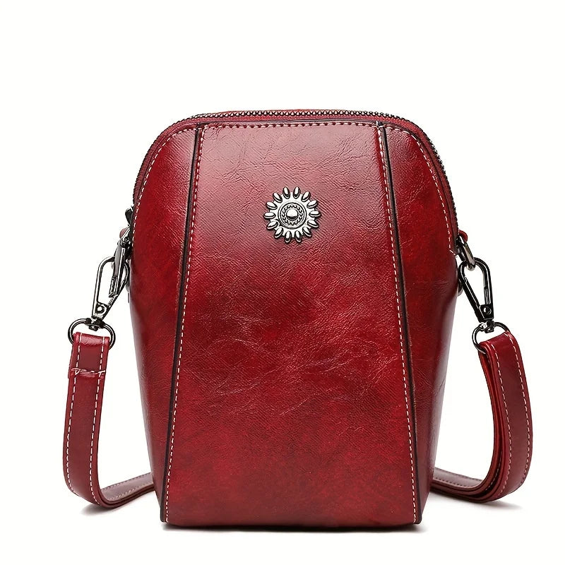 Chic Leather Crossbody Phone Bag, Compact & Stylish for Daily Use Adjustable Strap Perfect for Women Fashion Everyday Essential