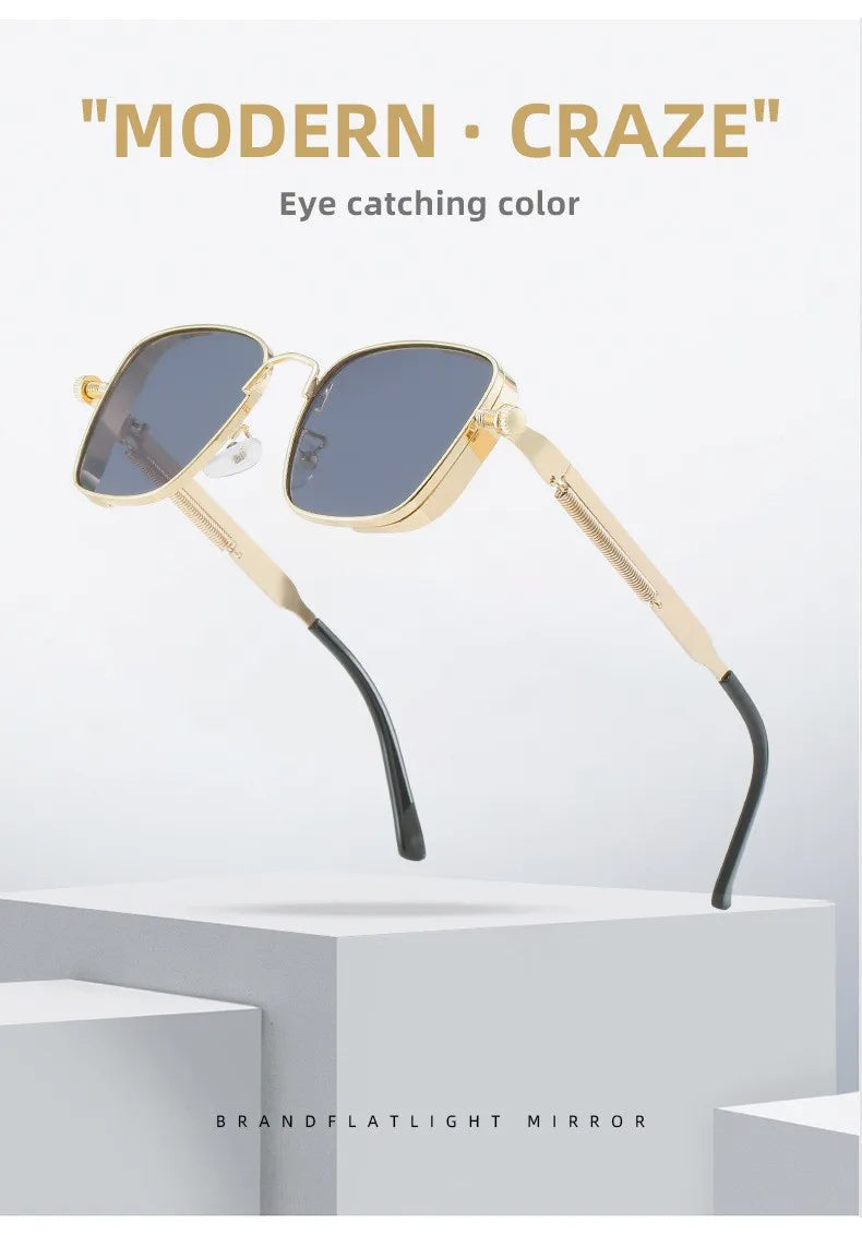 2025 Polarized Sunglasses Men High End Handsome Driving Special Anti UV High Quality Metal Punk Fashion Trends Sunglasses