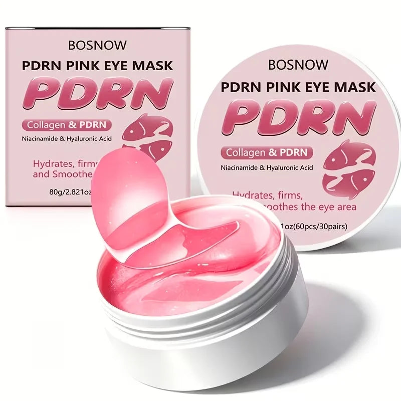 60 Pieces of Pn Pink Eye Patches/Eye Pads, Under-Eye Patches - Deeply Moisturizing, for a Refined Appearance, with a Powerful Hydrating and Cooling Experience, Gel Eye Patches Improve the Skin Around the Eyes, Suitable for Al