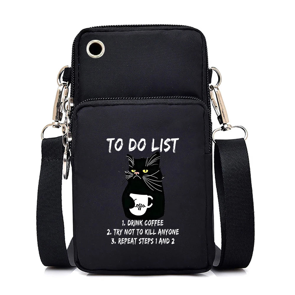 Cow Cat Crossbody Bags for Women Funny Graphic Purses and Handbags Harajuku Tote Bags Coin Wallet Women Mini Mobile Phone Bag