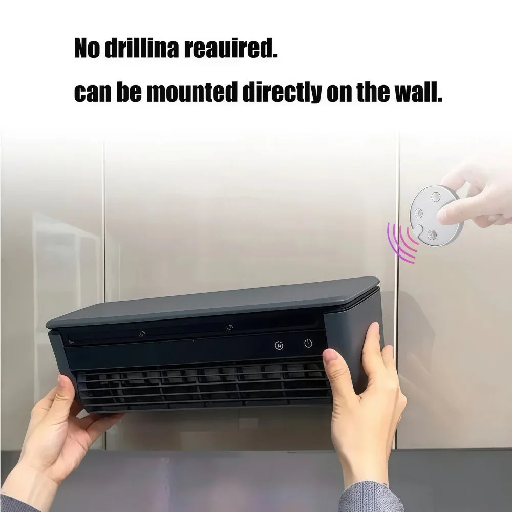 Mini Portable Wall Mount Air Conditioner with Core Cooling & Ice Mist,No-Drill Small Cooling Fan with Remote Control Home Office