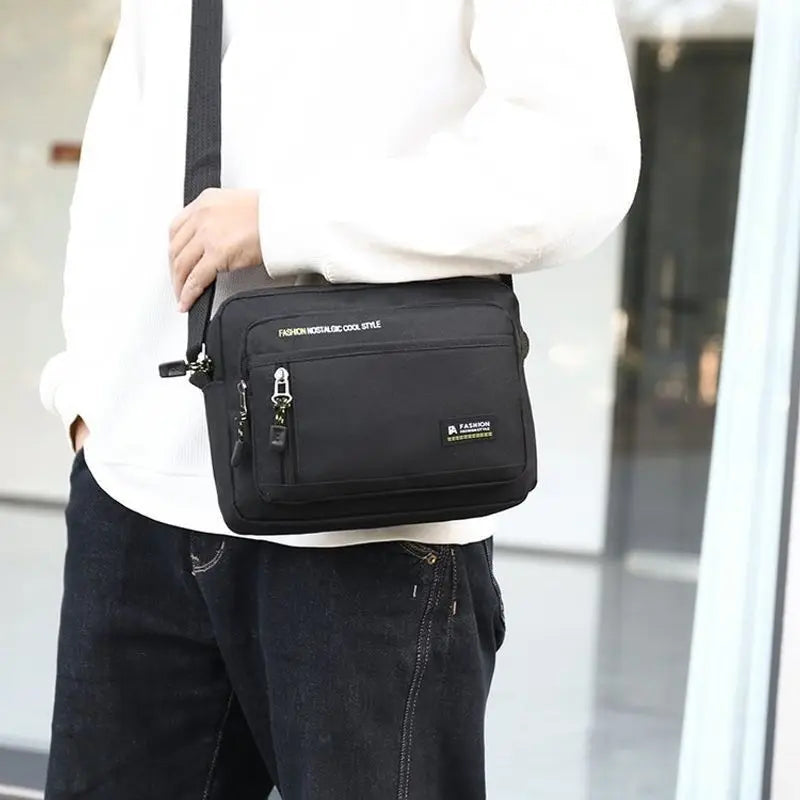 Fashion Men Crossbody Bag Single Shoulder Bags Big Capacity Storage Bag Multi-Pockets Business Crossbody Bags for Work Traveling
