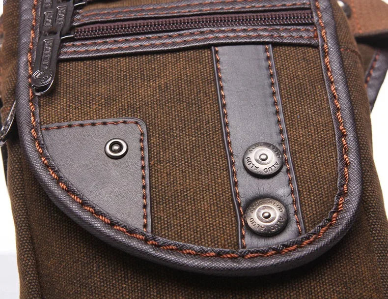 Men's Univesial Thigh Crossbody Bags Retro Fashion Outdoor Sports Belt Leg Bag Motorcycle Waterproof Canvas Waist Pack