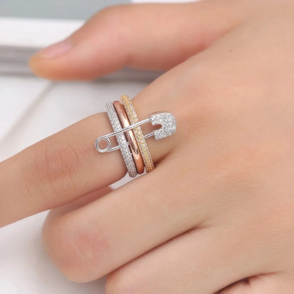 Stacked Rings Fashion Trend Street Style Gift For Friends, Birthday Party Surprise Zircon Ring Jewelry Gifts